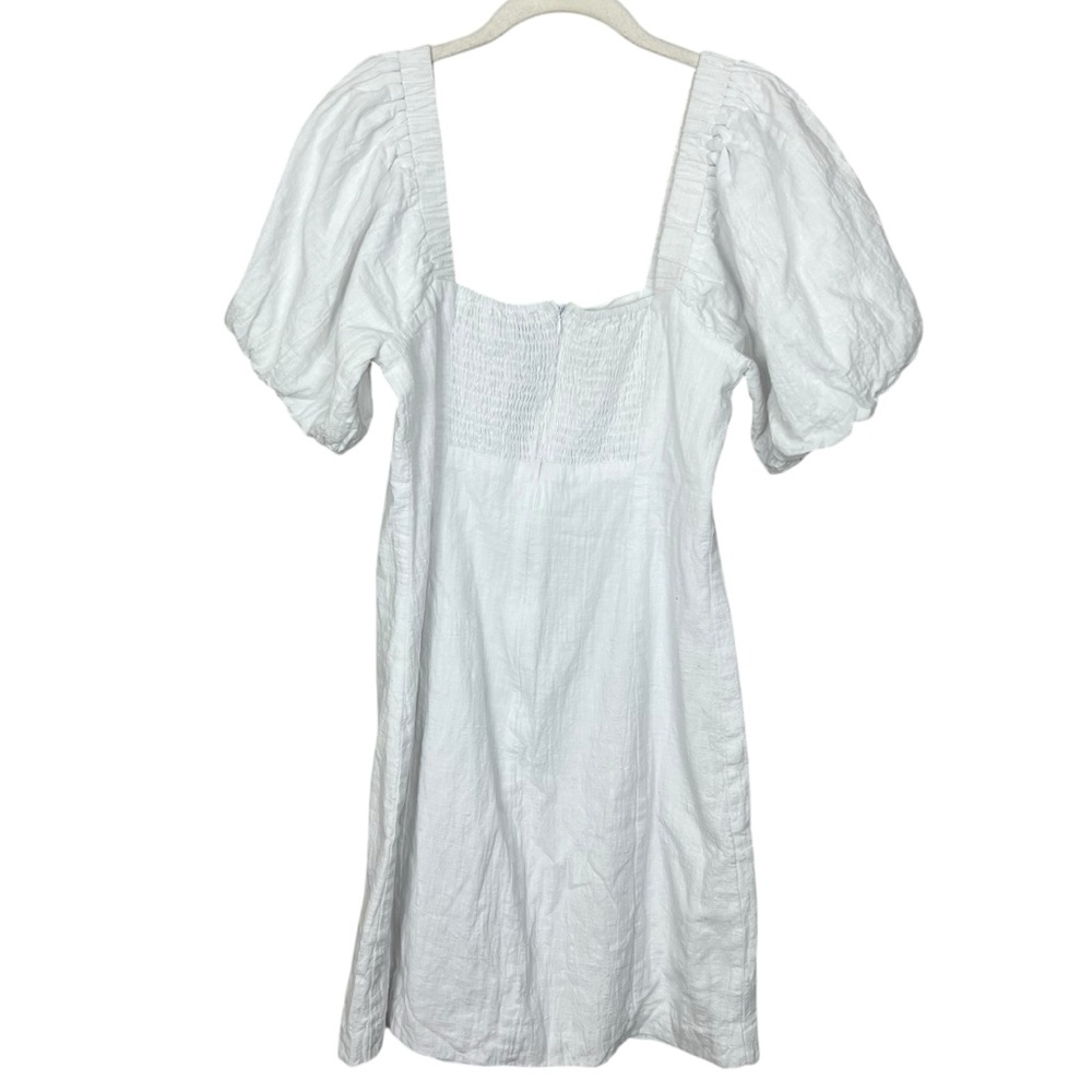 SNDYS White Puff-Sleeve Mini Dress - Classic Summer Style - Picture 3 of 6